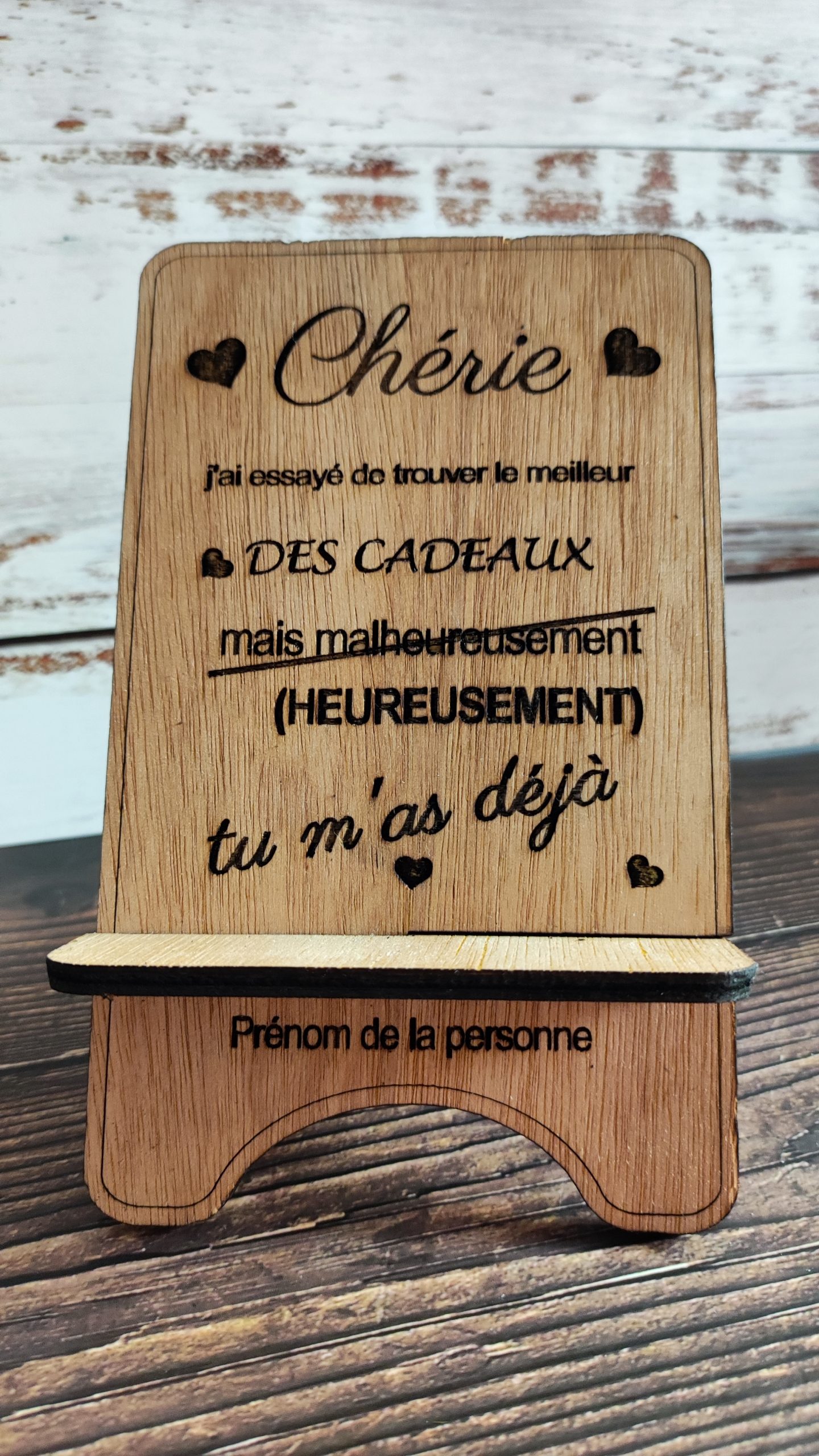 Chérie, j'ai essayé de trouver le meilleur des cadeaux