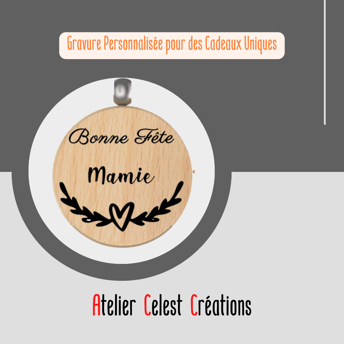 Bonne Fête Mamie avec Coeur B