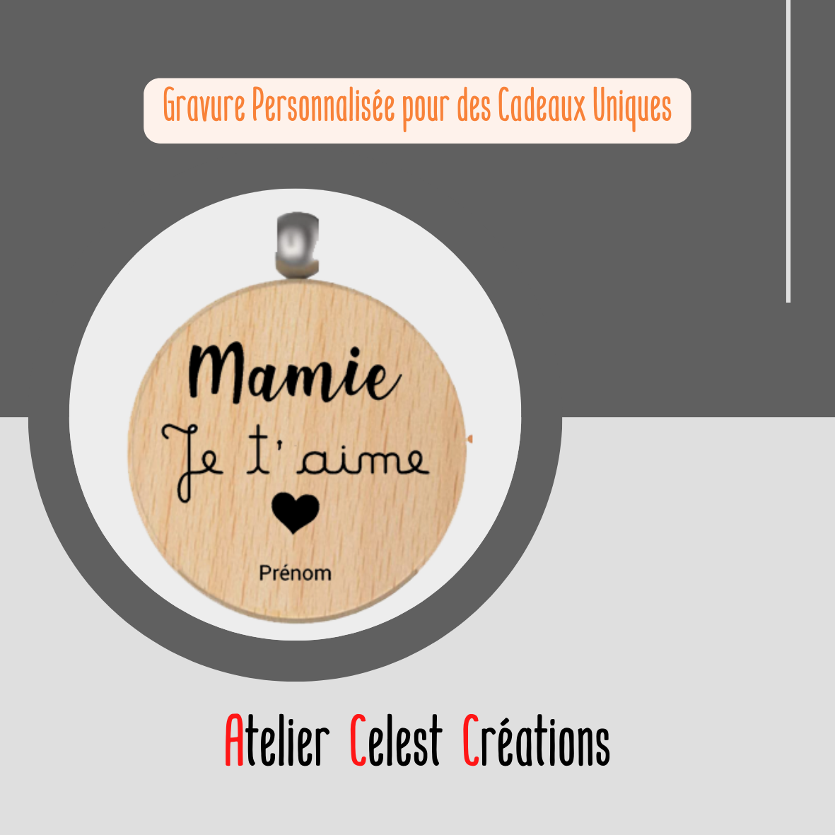 Mamie je t'aime avec prénom B