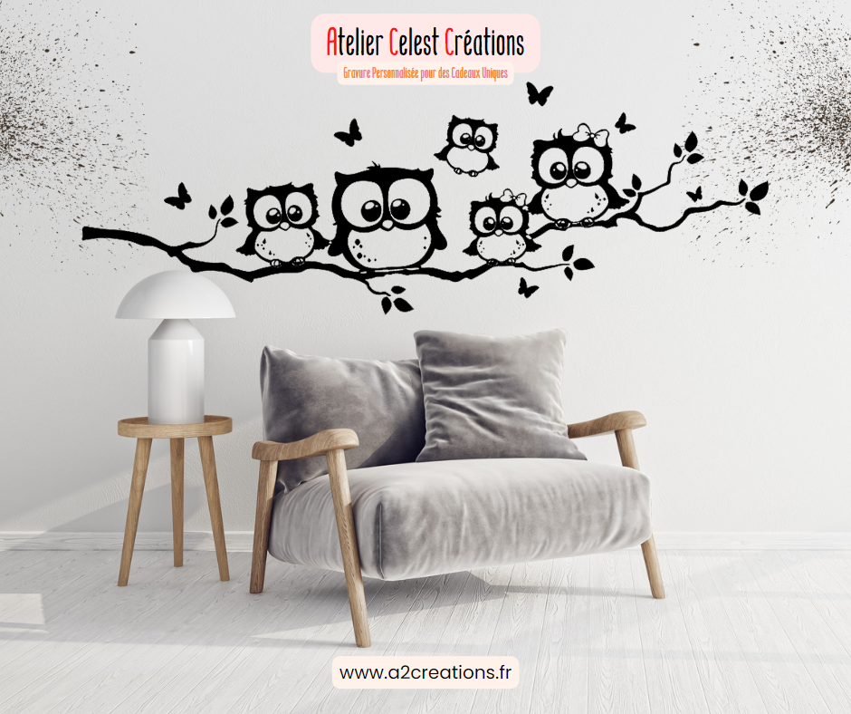 Décor Mural Hiboux