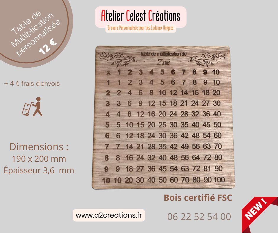 FB page 9 Table de multiplication